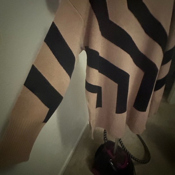 Black and Camel colored W/Stripes Sweater Dress - Picture 7 of 8
